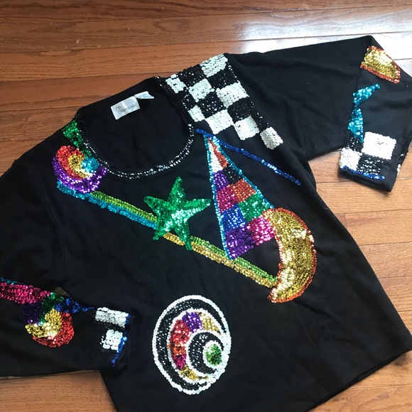 Sweaters - 🎉 Vintage Sequin Sweater L 🎉
